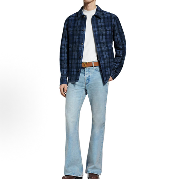 louis vuitton check monogram button overshirt jacket
